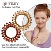 QIUTIMIY 16Pcs Spiral Hair Ties, (Metallic Gloss) Hair Elastic Coils for Women and Girls, Waterproof Phone Cord Hair Scrunchies Accessories Bands for Ponytails and Updos