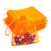 Lautechco 100Pcs Organza Bags 7x9 inches Orange Organza Gift Bags Small Mesh Bags Drawstring Gift Bags Christmas Drawstring Organza Gift Bags (7x9 inches Orange)