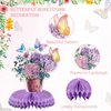 PIXHOTUL Butterfly Centerpieces for Tables - 9 PCS Butterfly Honeycomb Table Centerpieces, 1 PC Butterfly Tablecloth Butterfly Party Decorations for Girl Birthday Baby Shower