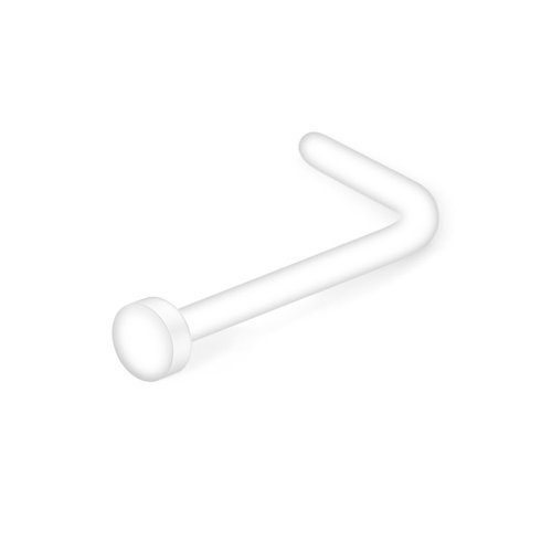 Ruifan 18G Clear Bioflex L Shaped Nose Ring Stud Retainer Body Jewelry Piercing Top Flat 2mm 20PCS