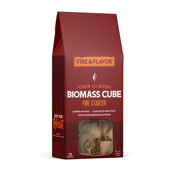 Fire & Flavor Biomass All-Natural Fire Starters - Eco-Friendly Fire Starters for Fireplaces, Campfires, Grills, and Wood Stoves - Odorless, Chemical-Free, and Clean-Burning Fire Starters