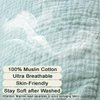 Nursing Pillow Cover,Muslin Cotton,Removable Cover for Breastfeeding Pillows,2-Pack Pillow Covers,Ultra-Soft Baby Nursing Pillow, Fits Newborn Feeding Pillow 22.5IN*18IN (Sage Green & Cream-Coloured)