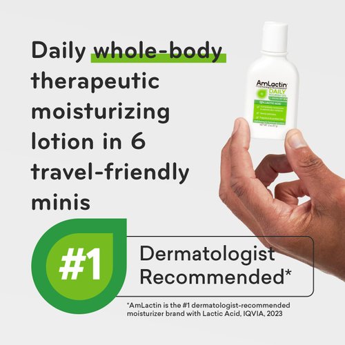 AmLactin Daily Nourish 12% - 2oz Bottles (6 Pack) - Body Lotion With 12% Lactic Acid, Dermatologist-Recommended