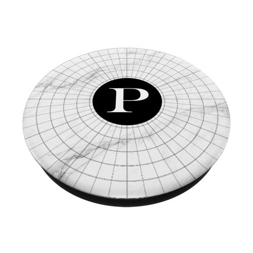 Cell Phone Pop Out Holder,White and Black Spiderweb Letter P PopSockets Grip and Stand for Phones and Tablets