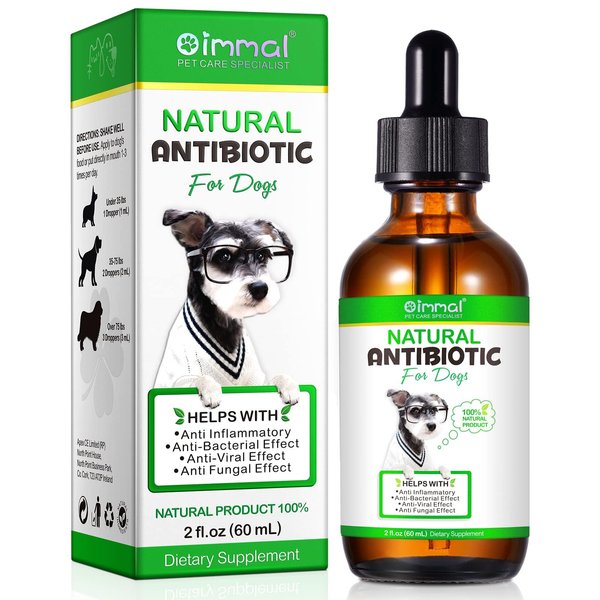 Antibiotics for Dogs, Natural Dog Antibiotics Supports Dog Allergy and Itch Relief, Dog Supplies Antibiotics, Dog Multivitamin for Pets, Bacon Flavor - 60ml / 2 Fl Oz