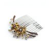NYFASHION101 Women's Elegant Bridal Rhinestone Flower Pattern Hair Comb HC4250, Brown