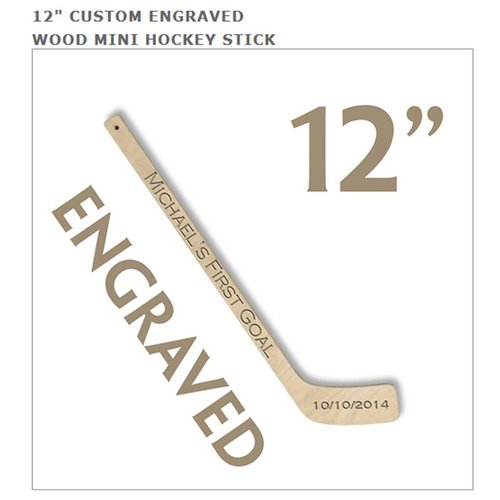 Customized Toy Wooden Hockey Stick with Custom Engraving Personalized Gift for Him, for Her, for Boys, for Girls, for Husband, for Wife, for Them, for Men, for Women, for Kids