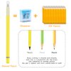 AUAUY 3 PCS Metal Inkless Pencil, Infinity Pencil, Reusable Everlasting Pencil, Replaceable Nib Pencil with 3 Replaceable Nib for Writing Drawing Home Office School Supplies(Black&Red&Yellow)