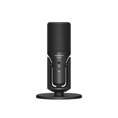 Sennheiser Professional Profile - USB Cardioid Condenser Microphone & Table Stand, 1.2 m USB-C Cable - Mute Button, Built-in Headphone Jack, Gain, Mix & Volume Control, for PC & Mac,Black