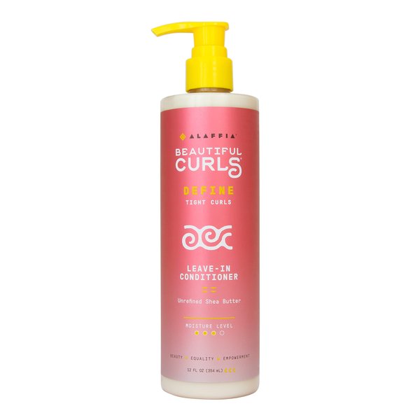 Alaffia Hair Care, Beautiful Curls, Leave in Conditioner for Tight Curls, Thick & Curly Hair Products, Shea Butter, Vitamin E & Coconut Oil, 12 Fl Oz
