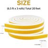 Futuwi Weather Stripping Door Seal-3 Rolls, 1/4 Inch Wide X 1/4 Inch Thick Total 20 Feet Long, Foam Seal Tape for Window Insulation(6.5ft x 3 Rolls)