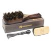 NORSEWOOD Boar Bristle Brush for Shine and Texture - Stiff Bristles for Medium Hair/Beards, Cleaning Brush Included