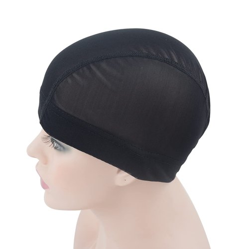 YTBYT 3 Pcs Mesh Cap Wig Caps for Making Wig Stretchy Wig Cap with Wide Elastic Band (Black Mesh Cap M)