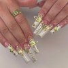 XIYONALI 124PCS Star 3D Nail Charms for Acrylic Nails, Gold Alloy Nail Gems Starburst Nail Accessories, Nail Rhinestones for Nail Art Supplies Manicure Craft DIY