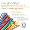 Pro Mael 200-Pack Paper Drinking Straws Biodegradable, Flexible Straws Bulk for Juices, Shakes, Smoothies - Disposable& Eco-Friendly Straw for Birthdays, Weddings & Party (5 Colors)