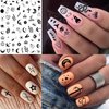 Bilizar 6 Sheets Self-Adhesive Snake Heart Moon Star Nail Art Sticker Decals, Abstract Lady Face Nail Stickers for Women DIY Manicure Decorations, Geometric Triangle Arrow Nail Decals Accessories Tip