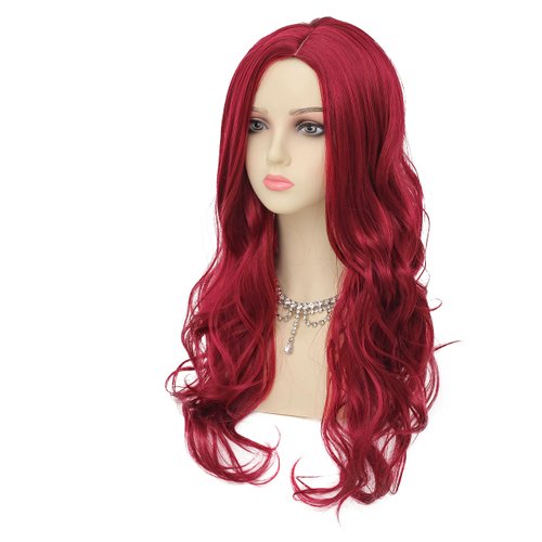 Dai Cloud Red Long Curly Wigs for Women Wave Natural Synthetic Wigs for Halloween Cosplay Use
