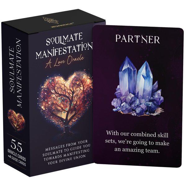 Soulmate Manifestation: A Love Oracle - Messages from Your Soulmate to Guide You Towards Your Union - Deck of 55 Romance Oracle Cards with Meanings on Them for Beginners to Advanced Readers
