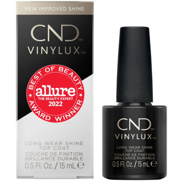 CND Vinylux Long Wear Shine Top Coat, Gifts for Her, Stocking Stuffers for Women, Quick Drying Formula, Easy to Remove, 0.5 Fl Oz