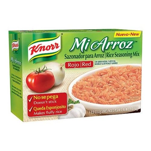Knorr Red Rice Seasong Mix Mi Arroz - 1 Box of 4 - 0.59 Ounce Packets