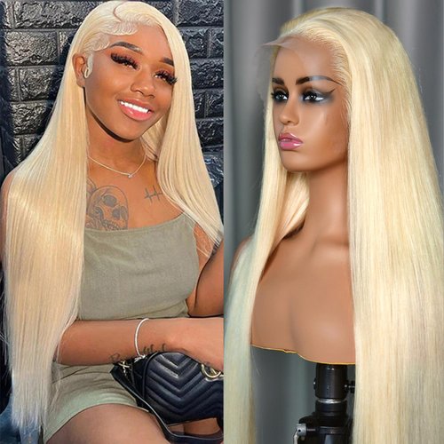 Nicele Ann 613 13x6 Lace Front Wig Human Hair Straight 613 HD Lace Frontal Wig 13X6 200 Density Blonde Lace Front Wigs Human Hair Pre Plucked With Baby Hair (30 Inch, 613 13x6 Straight)