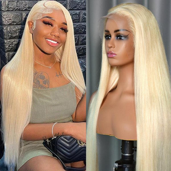Nicele Ann 613 13x6 Lace Front Wig Human Hair Straight 613 HD Lace Frontal Wig 13X6 200 Density Blonde Lace Front Wigs Human Hair Pre Plucked With Baby Hair (30 Inch, 613 13x6 Straight)