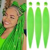 Neon Green Pre stretched Braiding Hair, 26 Inches Kanekalon Box Braids Hair Extensions, 3 Packs Yaki Texture Braiding Hair Pre stretched