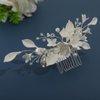 100% Handmade Soft Polymer Clay Flower Wedding Hair Combs Classical Crystal Pearl Wedding Hair Accessories Silver Bridal Hair Comb Jewelry