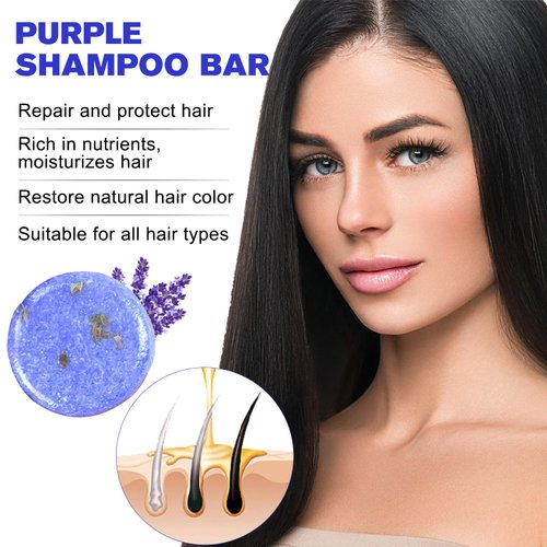 Dragon Honor 2PCS Shampoo Bar For Gray Hair, Purple Shampoo Bar for Thinning Hair, Shampoo And Conditioner Bars For Grey Hair, For Men & Women
