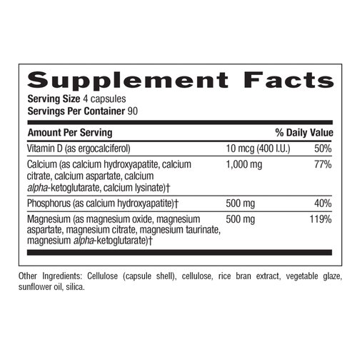 Country Life Target-Mins Calcium Magnesium with Vitamin D-Complex, 1000mg/500mg/10mcg, 360 Vegan Capsules, Certified Gluten Free, Certified Vegan, Verified Non-GMO Verified