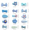 Hair Clips for Girls,15 Pcs Cute Bows Fabric Handmade Barrettes Hair Accessories for Women Baby Girl Toddler,Blue