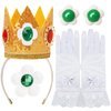 4PCS Princess Daisy Crown Accessories Kit,Include Daisy Crown/Brooch/Earring/Gloves, Daisy Princess Dress Up Accessories for Kids Girls (Daisy)