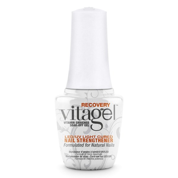 Gelish MINI Vitagel Recovery Nail Strengthener, Strengthening Nail Polish, Base Coat For Gel Nails, 0.3 oz.