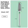 C12rtive 5-In-1 Vertical Cone Shape Nail Drill Bits,Tungsten Carbide Electronic Nail Drill Bit for Acrylic Gel Nails Dual Nail Form Remove,3/32 Inch Nail Bit for E-File Nail Drill(Coarse)