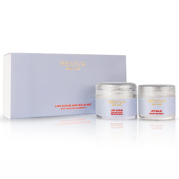 Lip Balm and Lip Scrub, Lip Moisturizer and Lip Exfoliator, Lip Treatment Set, Lip Exfoliator Scrub, Lip Care, Lip Butter, with Sugar, Coconut Oil, Shea Butter, Cocoa Butter, Sweet Almond Oil, Vanilla