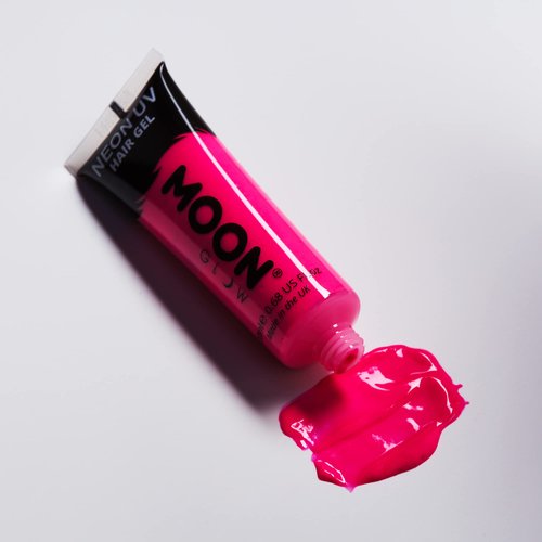Moon Glow - Blacklight Neon UV Hair Gel - 0.67oz Intense Pink – Temporary wash out hair color - Spike and Glow!