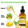 12 Pack Ginger Oil Lymphatic Drainage Massage Oil, Vitamin E Oil For Skin, Belly Lymphatic Drainage Ginger Oil -Arnica Ginger Oil for Lymphatic Drainage,Warming Sore Muscle Massage Oil Plant Aroma Oil