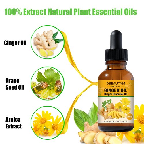 12 Pack Ginger Oil Lymphatic Drainage Massage Oil, Vitamin E Oil For Skin, Belly Lymphatic Drainage Ginger Oil -Arnica Ginger Oil for Lymphatic Drainage,Warming Sore Muscle Massage Oil Plant Aroma Oil