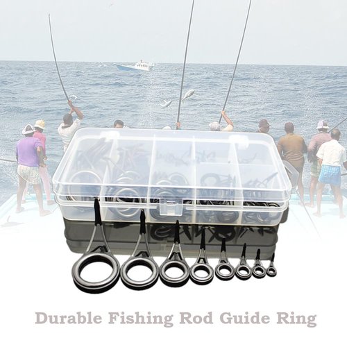 Docooler 75pcs Various Sizes Fishing Rod Guide Tip Fishing Line Spinning Guide Eyes Rings Tip Top Repair Kit Set