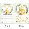 brayqu Winnie the Pooh Baby Shower Party Invitations Floral Pooh Bear Baby Shower Party Invites (20 Cards with Envelopes)