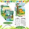 36 Pcs Safari Animals Mini Activity Books for Kids DIY Game Books Set with Lion Tiger Giraffe Patterns Mini Coloring Books Party Favors Fun Classroom Gifts Goody Bag Filler Teachers Daycare Prize