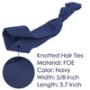 MEEDEE 100 Pack Navy Blue Elastic Hair Ties For Women No Crease Soft Elastic Ribbon Hair Ties Knotted Hair Ties No Damage Pony Tails Hair Ties Ouchless Hair Ties Yoga Hair Ties Elastic Bracelets