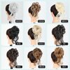 LEOSA Messy Bun Hair Piece Faux Hair Bun Claw Clip Curly Wavy Hair Buns Tousled Updo Hair Buns Extensions Scrunchie Long Beard Clip Claw in Bun Hair pieces for Women(24M/613#)