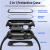 Goton 2 in 1 Waterproof Case for Apple Watch Screen Protector 44mm SE 2nd Gen Series 6 5 4 SE, 360 Protective Glass Face Cover Hard PC Bumper + Back Frame for iWatch Accessories 44 mm, Black