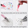 2 Pack Rhinestone Picker Tool with 4 Wax Tips, Wax Pencil for Rhinestones, Dual-Ended Nail Dotting Tool, Rhinestone Applicator Tool for DIY Nail Art (Black, White)