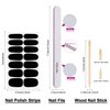 DANNEASY 8 Sheets Black Nail Wraps for Women Solid Color Nail Polish Stickers Stick on Nail Polish Strips Gel Nail Strips Self Adhesive Fingernail Sticker Nails with Nail File, Cuticle Stick