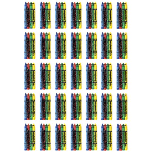 Craytastic! Bulk Crayon 4 Packs (36 count, 144 total crayons) - Bulk, Premium in Cello wrapper - Safety Tested & Compliant with ASTM D-4236 - Great Party Favors