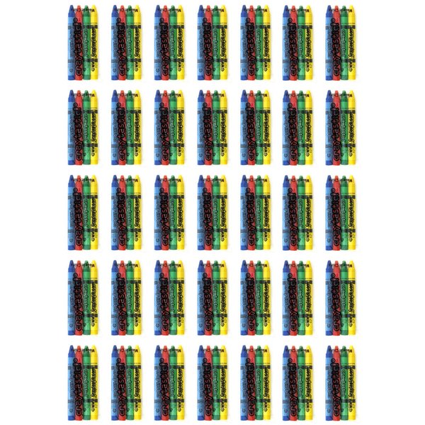 Craytastic! Bulk Crayon 4 Packs (36 count, 144 total crayons) - Bulk, Premium in Cello wrapper - Safety Tested & Compliant with ASTM D-4236 - Great Party Favors
