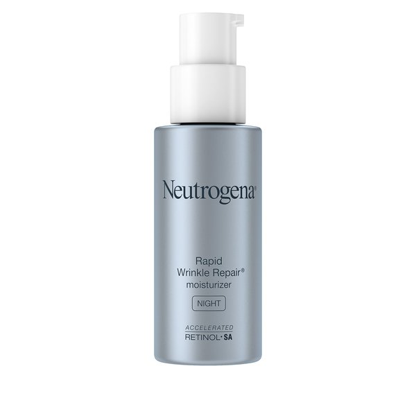 Neutrogena Rapid Wrinkle Repair Retinol Anti-Wrinkle Night Moisturizer Cream, Anti-Wrinkle Face & Neck Cream Moisturizer with Hyaluronic Acid & Retinol, Paraben-Free, 1 fl. oz