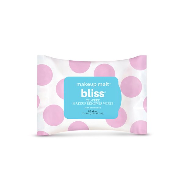 Bliss - Makeup Melt Oil-Free Makeup Remover Wipes | Facial Cleansing Wipes w/Chamomile, Aloe & Marshmallow Root for Hydrating Skin | All Skin Types | Vegan | Cruelty Free | Paraben Free | 30 ct.